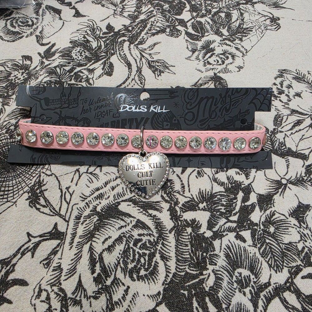 Dolls Kill Bundle Choker Face Gems Laces and Face Mask - Picture 4 of 10